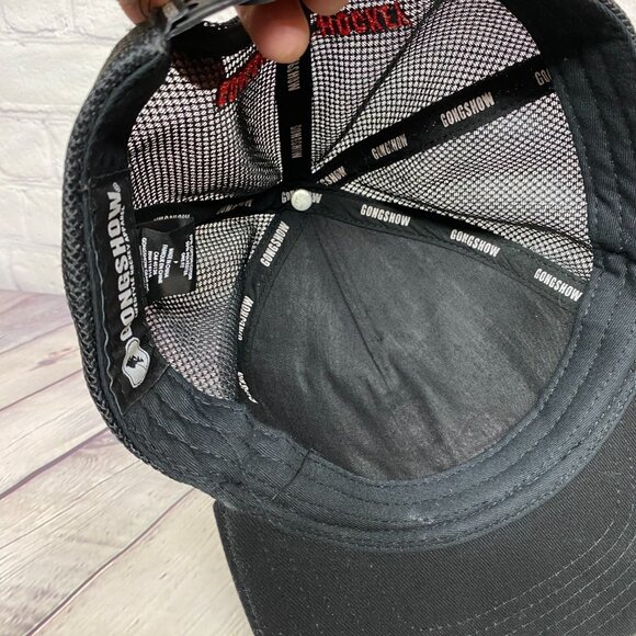Gong Show Budweiser Beer Trucker Hat Mesh Cap Snapback Black Hockey Goal Light - Picture 7 of 8